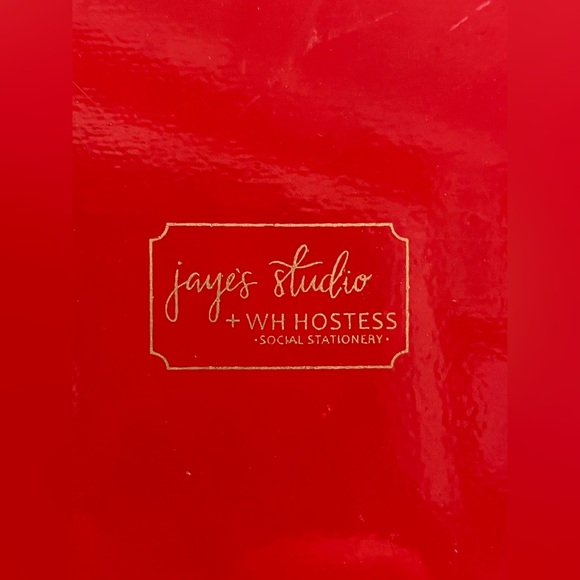 Jaye's Studio + WH Hostess Reindeer Enameled Tray w gold feet & edging Xmas - Picture 9 of 12